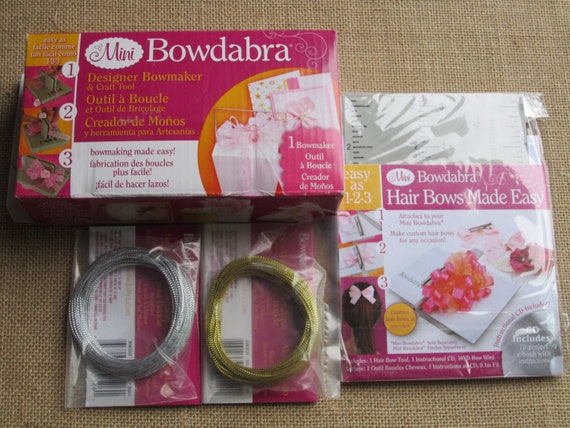 Bowdabra Mini Hair Bow Maker Gift Set Tool DVD Wire 