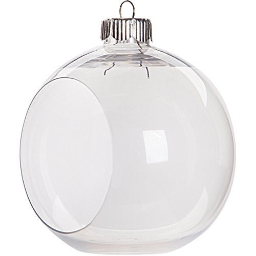 Craft DIY Clear Plastic Ornament with Aluminum Lid, 3-Inch 