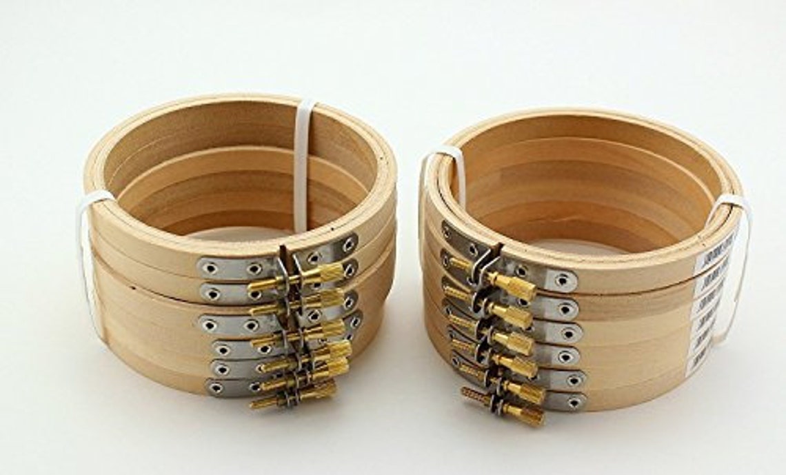 4 pulgadas redondo de madera bordado aros a granel al por | Etsy