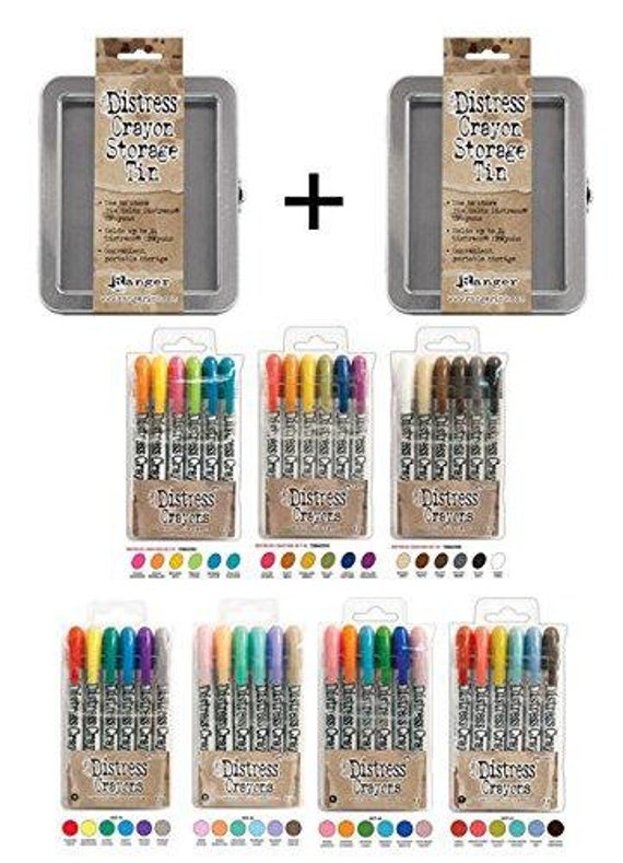 Ranger Tim Holtz Distress Crayons Set #5 Pastels & #1 Water Reactive  Pigments