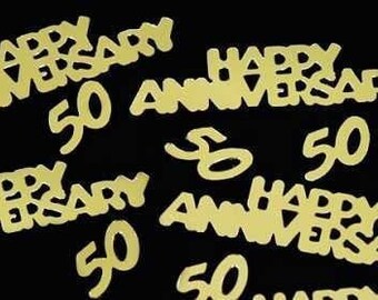 6 Packages Gold Fiftieth Anniversary Confetti - 50th Anniversary Party Decorations