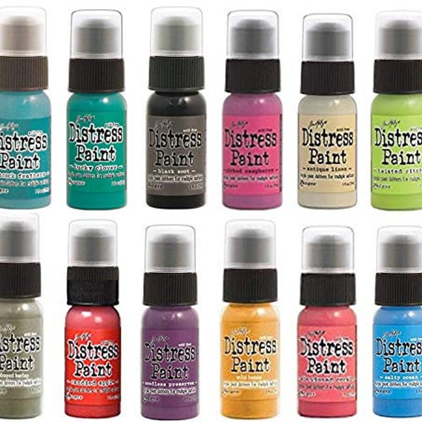 Tim Holtz Distress Paint Dabber 12 Color Bundle - RANDOM COLORS