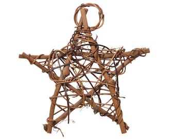 Décorations rustiques en étoile avec brindilles naturelles - Lot de 2