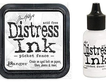 Tim Holtz Ranger Distress - Picket Fence Ink Pad and Re-inker Bundle