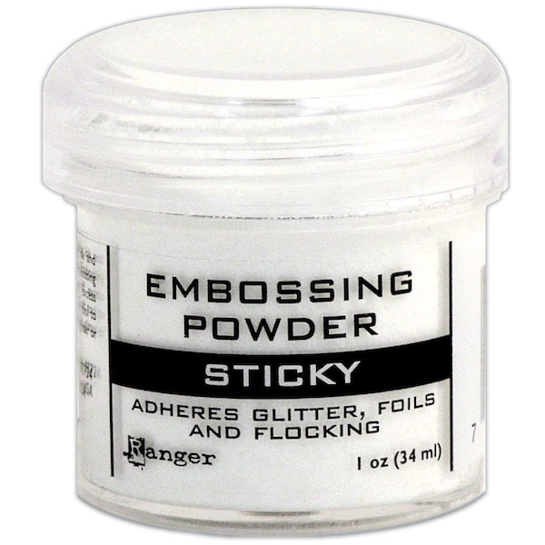Ranger Sticky Embossing Powder - Adheres Glitter, Foil and Flocking