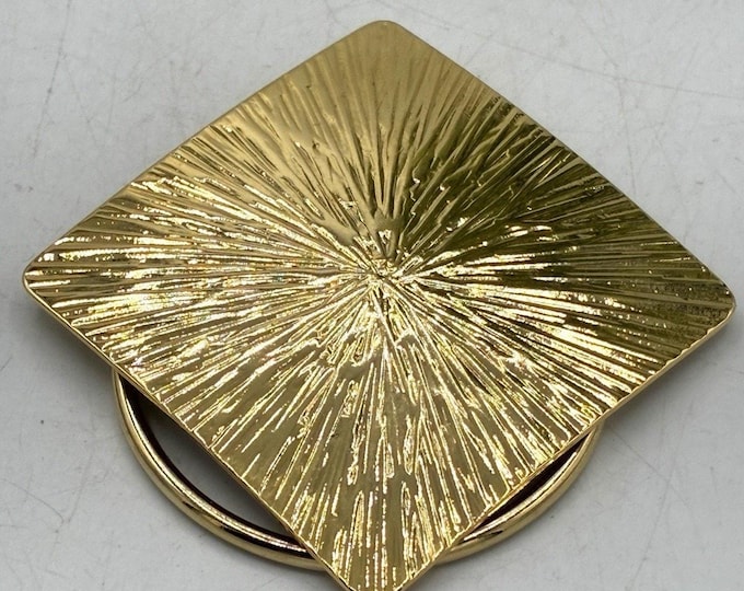 Vintage German Made Scarf Clip Gold Tone Sunburst May Co Price Tag NOS