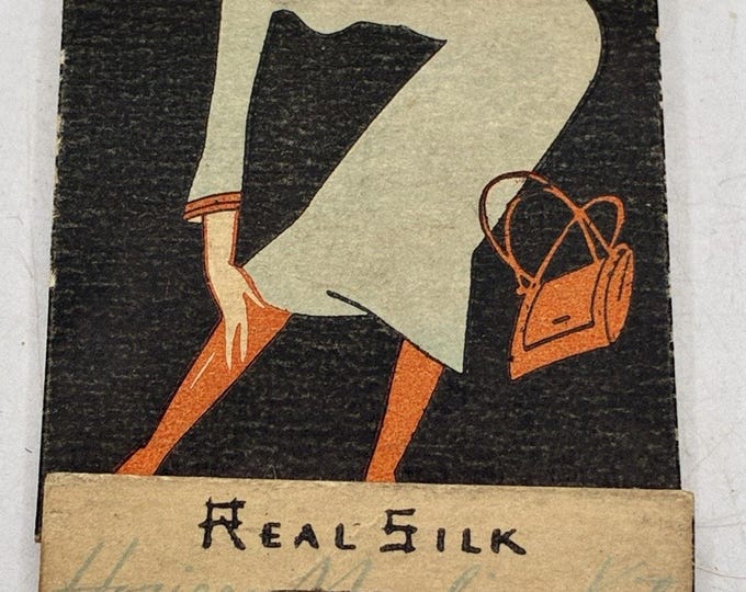 Real Silk Hosiery Mills Vintage Run Arrestor Mending Kit Art Deco Matchbook