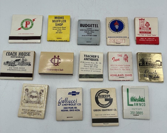 Lot 14 Vintage Ohio Matchbooks Cleveland Restaurants Bars University Club Mixed