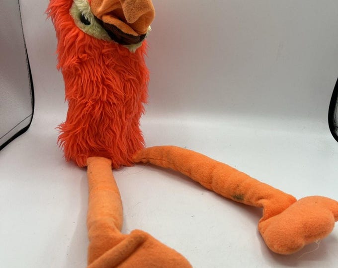 1983 Vintage Interphr Hand Puppet Parrot Bird Flamingo Plush