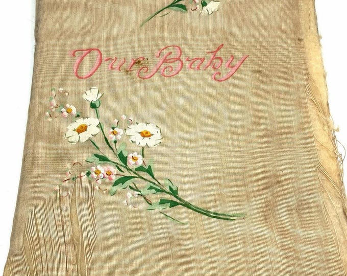 Antique 1931 “Our Baby” Silk-Cover Book of Events Queen Holden Krueger