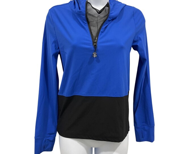 Sports Illustrated Women’s M Anorak Water Resistant Blue Black Runs Small