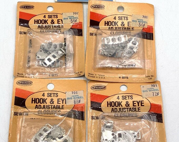 Vintage NOS Hook & Eye Closures – Penn Clinton Scovill Sewing Notions Lot MCM