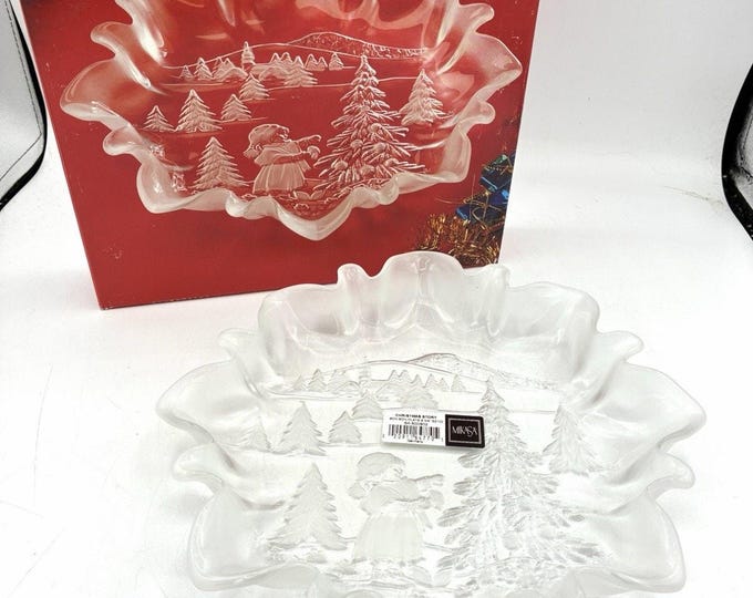 Mikasa Christmas Story Bon Bon Plate 9.75” Germany S2102 NOS Original Box