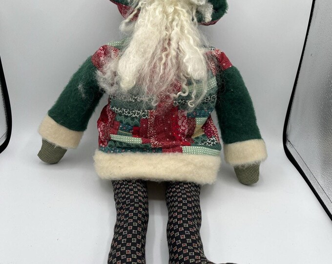 Vintage Folk Art Cloth Santa - 24” Handmade MCM Nordic Old World
