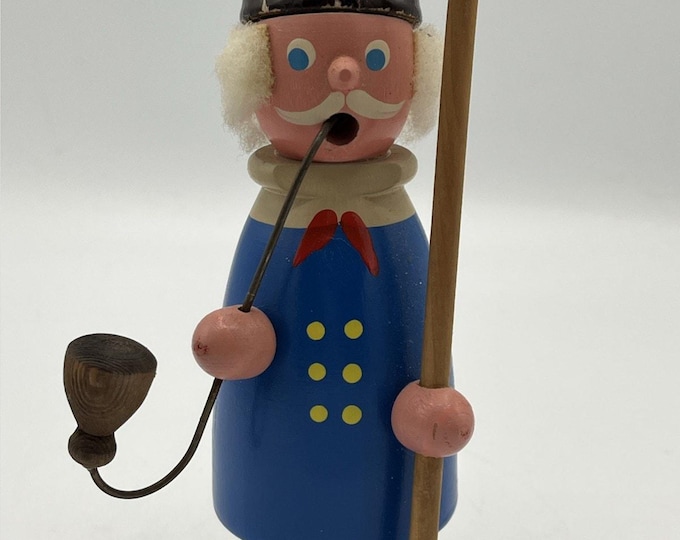 Vintage German Handcrafted Policeman? Incense Smoker Figurine Holder 7”