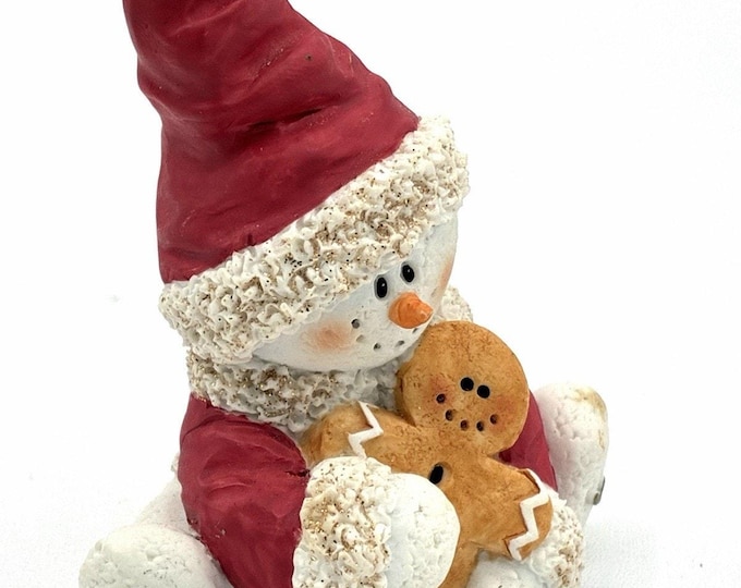 Sarah's Attic Snowonders J Bell Snowman Figurine, Gingerbread Limited Edition 6411
