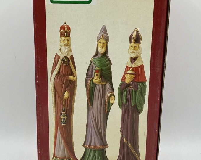 1993 Christmas Treasures Porcelain Wisemen Set 3 NOS 10” Nativity RGA Industries