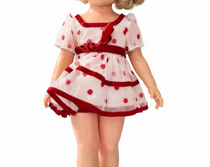 Shirley Temple 1972 Vintage Ideal Doll 16 Inch Vinyl Polka Dot Dress Original