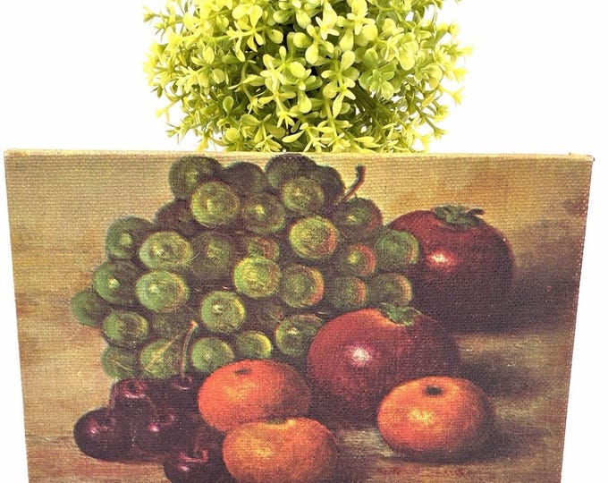 Vintage Hank Doi Fruit Still Life Canvas Print Grapes Apples Oranges Cherries