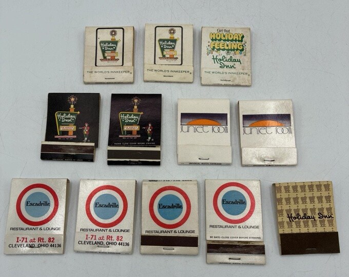 Lot 12 Vintage Holiday Inn Matchbooks Cleveland Ohio Strongsville Escadrille