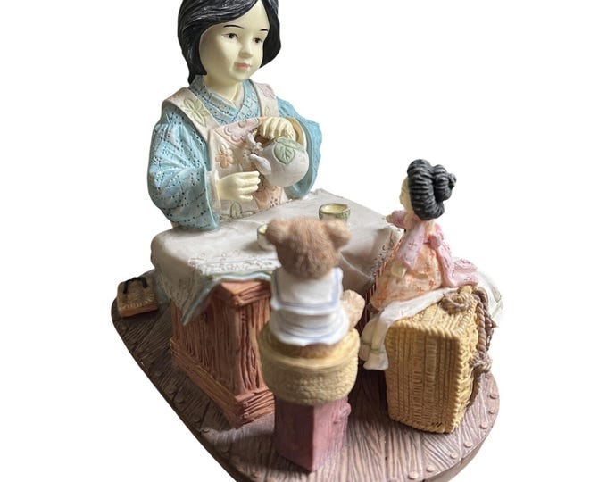 Ellis Island "My American Dream" Megumi Japanese Child Tea Figurine 5.5"x3.5"