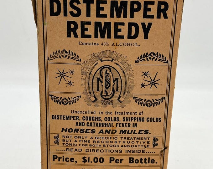c1910 DIXIE Distemper Remedy Horse Mule MEDICINE Drug Arkansas MARIANNA Box Only