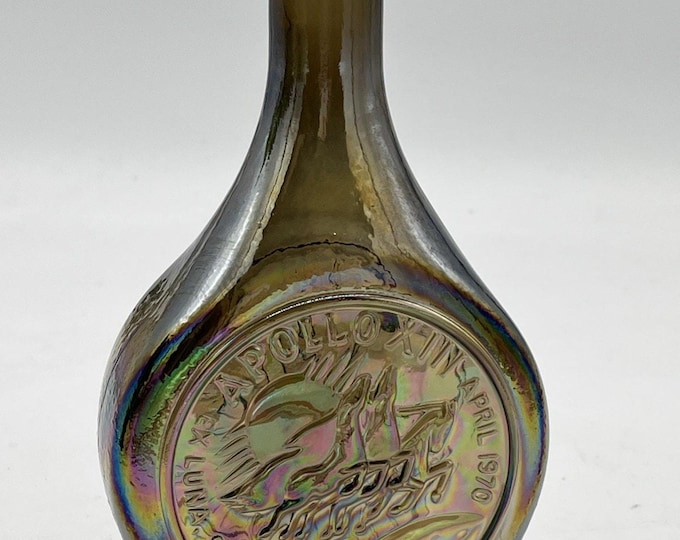 Wheaton Glass Apollo 13 Farewell Aquarius Bottle Lustre 8.25 Inch 1970