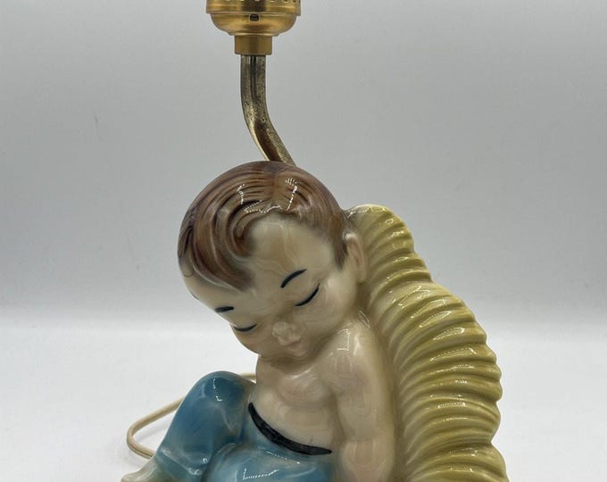 Little Boy Blue 1958 Alan Jay Vintage Ceramic Childs Night Light/Lamp Nursery