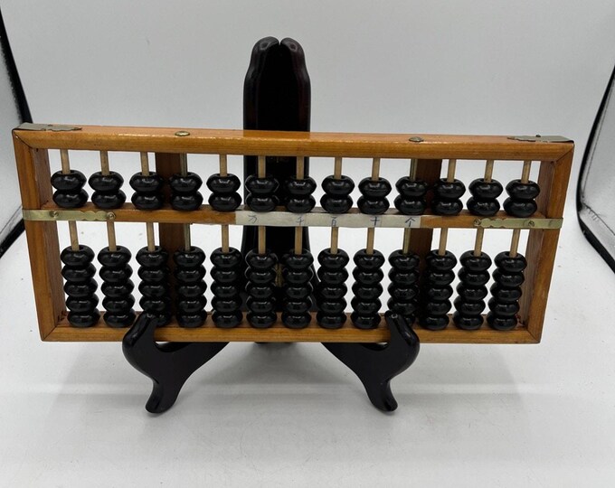 Asian Home Vintage-Style 13 Column Rods Wooden Abacus Professional Soroban Heavy