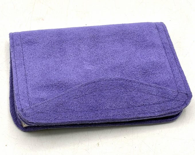 Vintage Excéssories Purple Ultrasuede Photo Wallet Katy Texas USA