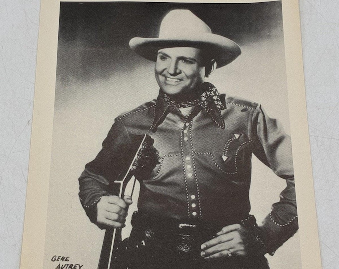 Vintage Gene Autry Photo Print Arcade Exhibit Card Western Cowboy