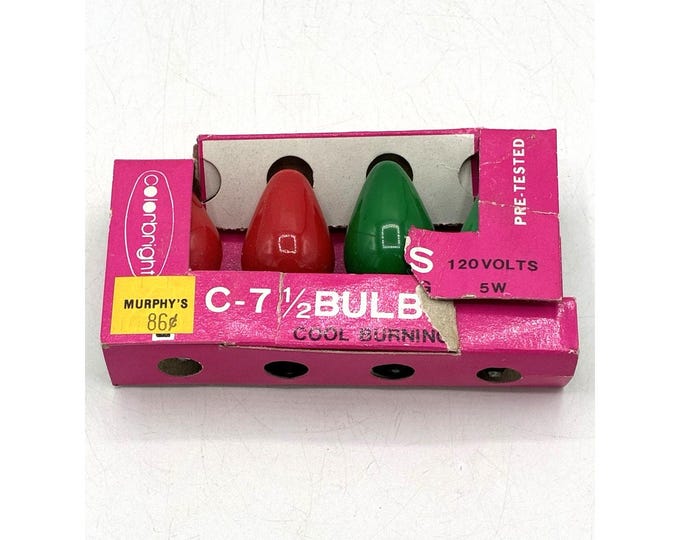 Vintage Colorbright Christmas Bulbs Murphy’s Price Tag NOS Beck Electric