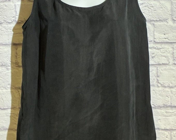 Emanuel Ungaro Silk Tank Top • Black Sleeveless Blouse • Size S • Designer Minimalist Wear