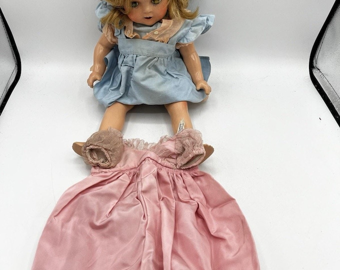 Madame Alexander Princess Elizabeth 15" Composition Doll Tagged Dress Pink AS IS