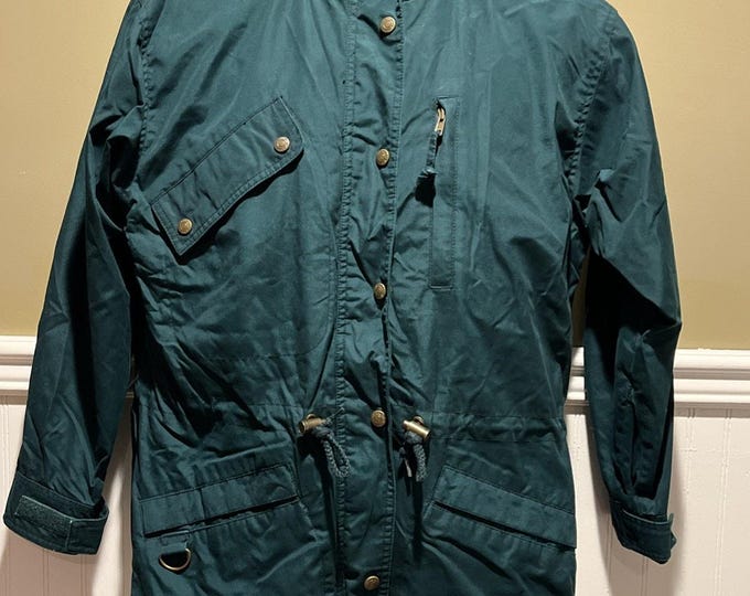 Vintage Eddie Bauer Men’s Small Green Wool Lined Parka Field Jacket No Hood
