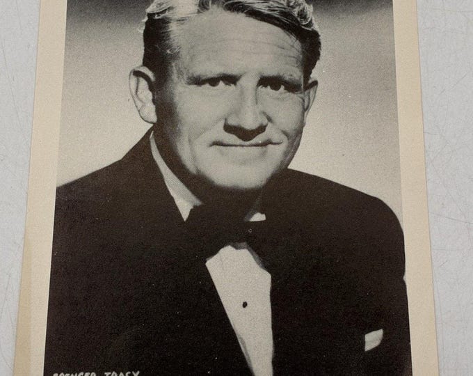 Vintage Spencer Tracy Photo Print Arcade Exhibit Card Hollywood