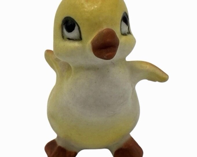 Vintage Japan Baby Chick Figurine Porcelain Miniature Yellow Easter Spring Decor