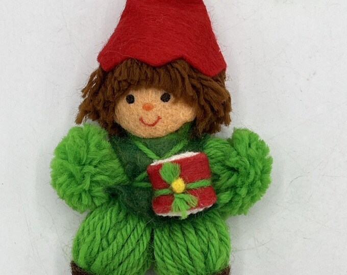 Hallmark Ornament 1978 Yarn Drummer Boy Green 5”-
