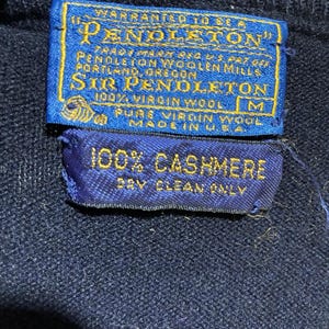 Sir Pendleton 100% Kaschmir-Pullover - Herren Navy V-Neck Größe Medium USA Bild 6