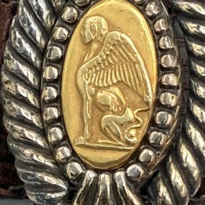Brighton Museum Collection Belt M 30 Croc Leather Pegasus Angel Medallion image 2