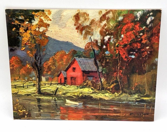 Vintage Shumaker “Autumn Reflections” Litho Print Winde Fine Prints 8x10