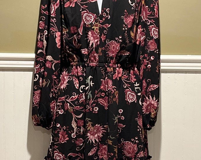 INC Floral A‑Line Dress – Knee Length Ruffle Hem Women’s Medium