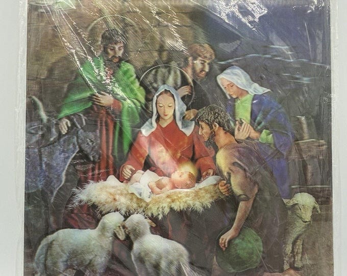 Vintage 3D Nativity Picture, Moroney’s Religious Art Taiwan ROC Christmas Decor