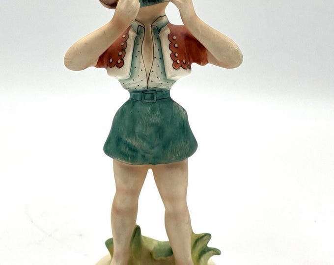 Goebel Nasha Girl with Harmonica Figurine 6 Inch Germany W Goebel Vintage