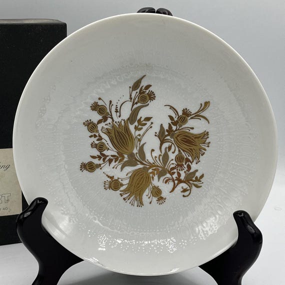 Vtg Rosenthal Bjorn Wiinblad ROMANZE Bowl 7” Gold Floral Studio