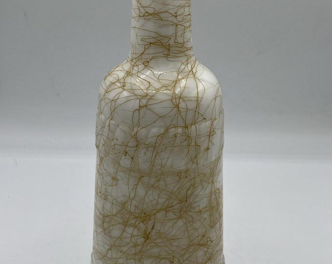 Vintage Hazel Altas Collectible Golden Spaghetti String Milk Glass Bottle Marked