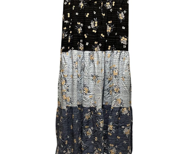 DR2 by Daniel Rainn Floral Tiered Maxi Skirt M Boho Peasant Multicolor