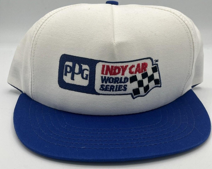 Vintage PPG Indy Car World Series Hat Cap SnapBack One Size White Racing 90s NOS