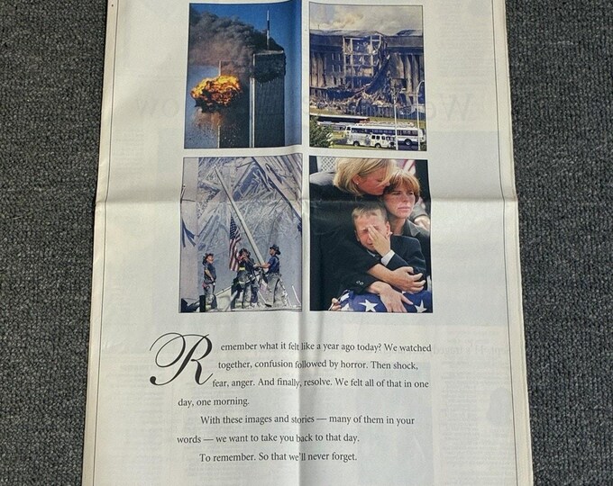 Akron Beacon Journal September 11 2002 One Year Anniversary Commemorative Paper