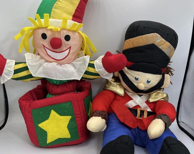 Vintage Parachute Plush Soldiers Lot – Retro 16” Novelty Toys